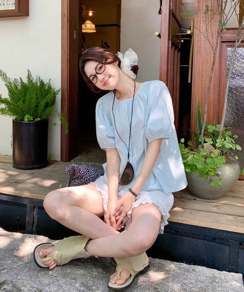 shopnikoniko(ショップニコニコ)の「パンチングレース ダブルフリルヘム ショートパンツ(その他パンツ・レディース・ホワイト・フリー)」の5枚目の写真