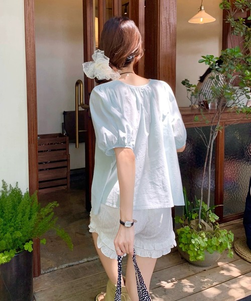 shopnikoniko(ショップニコニコ)の「パンチングレース ダブルフリルヘム ショートパンツ(その他パンツ・レディース・ホワイト・フリー)」の6枚目の写真
