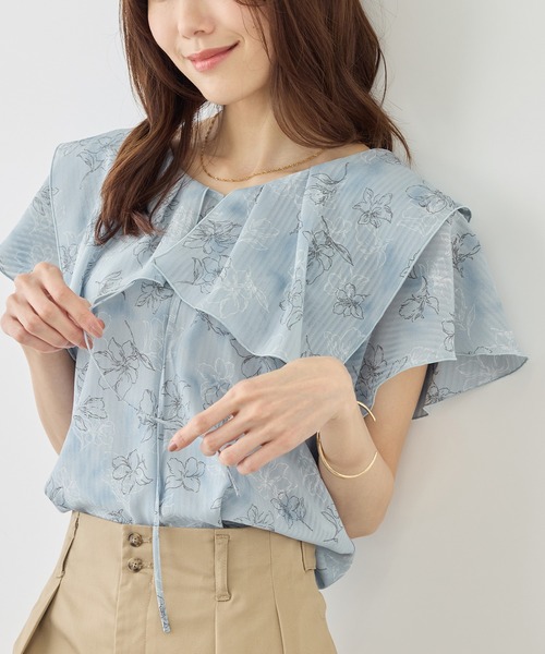 ROPE' PICNIC(ロペピクニック)の「花柄フェミニンブラウス(シャツ/ブラウス・レディース・イエロー/サックスブルー/オフホワイト・FREE)」の3枚目の写真