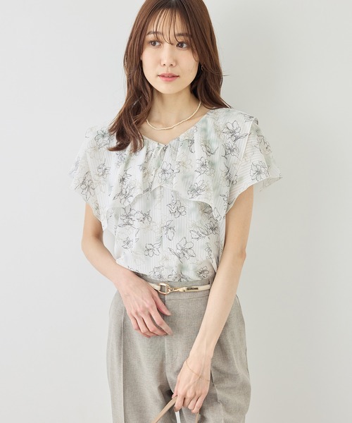 ROPE' PICNIC(ロペピクニック)の「花柄フェミニンブラウス(シャツ/ブラウス・レディース・イエロー/サックスブルー/オフホワイト・FREE)」の6枚目の写真