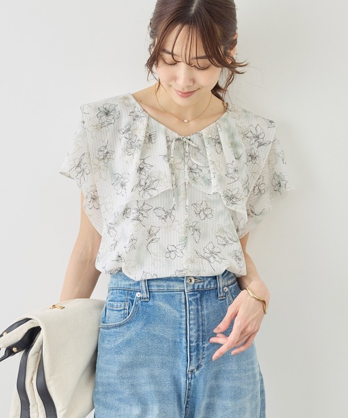 ROPE' PICNIC(ロペピクニック)の「花柄フェミニンブラウス(シャツ/ブラウス・レディース・イエロー/サックスブルー/オフホワイト・FREE)」の11枚目の写真