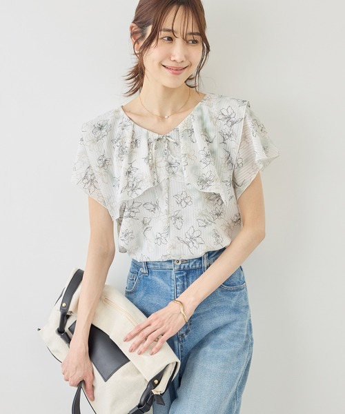 ROPE' PICNIC(ロペピクニック)の「花柄フェミニンブラウス(シャツ/ブラウス・レディース・イエロー/サックスブルー/オフホワイト・FREE)」の12枚目の写真