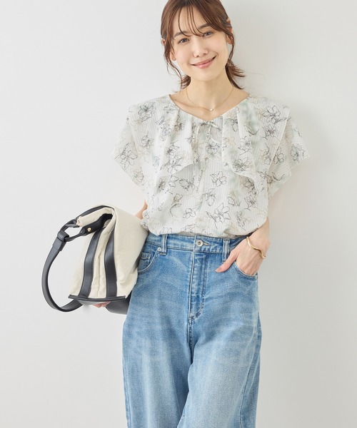 ROPE' PICNIC(ロペピクニック)の「花柄フェミニンブラウス(シャツ/ブラウス・レディース・イエロー/サックスブルー/オフホワイト・FREE)」の13枚目の写真