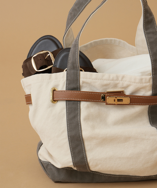 Spick & Span(スピックアンドスパン)の「《一部店舗+WEB限定》SITA PARANTICA/シータパランティカ キャンバストート M(クラッチバッグ・レディース・ブラック/チャコールグレー/グリーン・FREE)」の2枚目の写真
