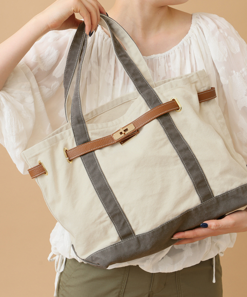 Spick & Span(スピックアンドスパン)の「《一部店舗+WEB限定》SITA PARANTICA/シータパランティカ キャンバストート M(クラッチバッグ・レディース・ブラック/チャコールグレー/グリーン・FREE)」の5枚目の写真