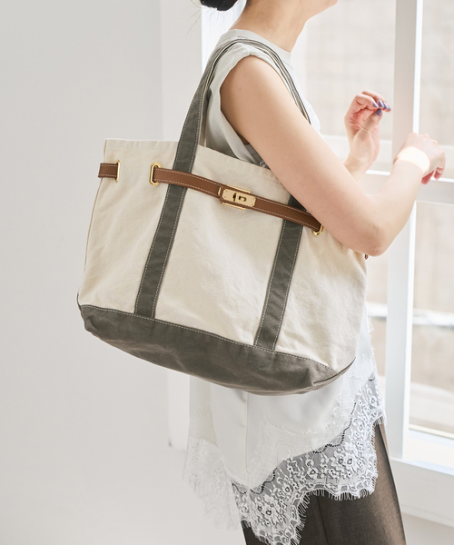Spick & Span(スピックアンドスパン)の「《一部店舗+WEB限定》SITA PARANTICA/シータパランティカ キャンバストート M(クラッチバッグ・レディース・ブラック/チャコールグレー/グリーン・FREE)」の18枚目の写真