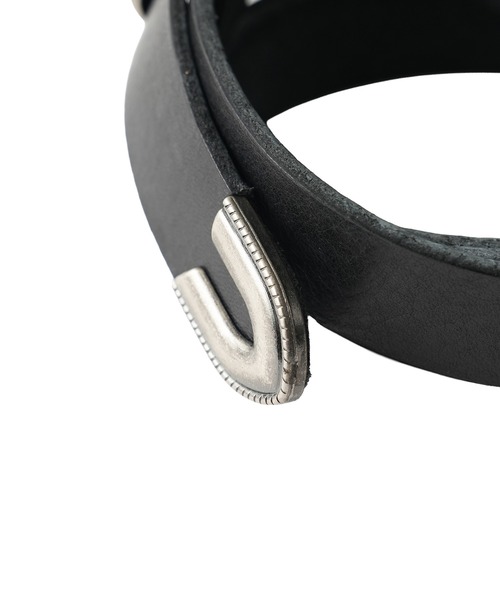 Subciety(サブサエティ)の「Hook buckle Leather belt(ベルト・メンズ・ブラック・FREE)」の2枚目の写真
