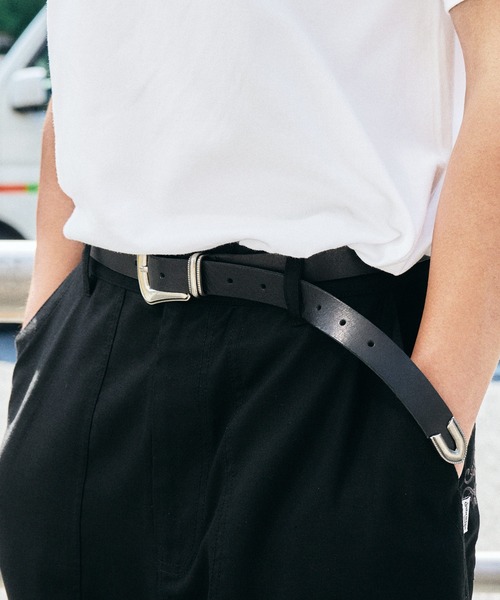 Subciety(サブサエティ)の「Hook buckle Leather belt(ベルト・メンズ・ブラック・FREE)」の6枚目の写真