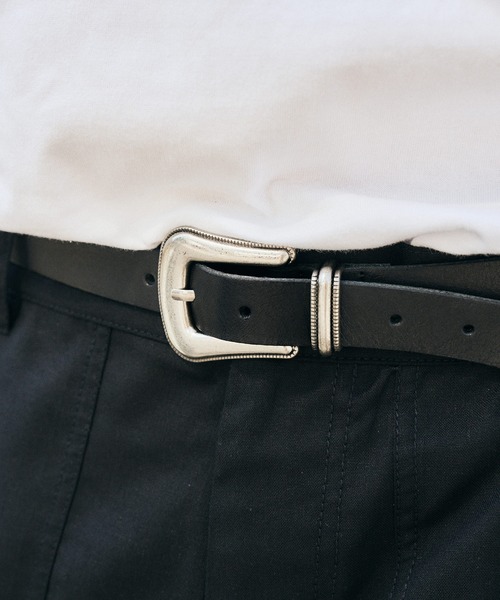 Subciety(サブサエティ)の「Hook buckle Leather belt(ベルト・メンズ・ブラック・FREE)」の7枚目の写真