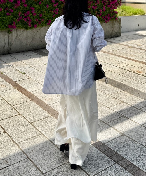 ZOZOMARKET by ゆずもも.(ゾゾマーケットバイユズモモ)の「【インフルエンサー ゆ ず も も .セレクト】ワッシャーサテン レイヤードスカートパンツ(スラックス・レディース・アイボリー/ブラック/カーキ・FREE)」の17枚目の写真