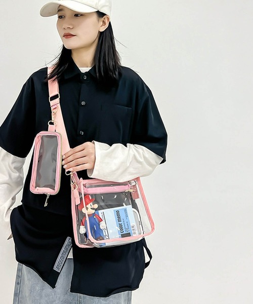 BACKYARD FAMILY(バックヤードファミリー)の「痛バッグ クリアバッグ ショルダー 推し活 2点セット(ショルダーバッグ・レディース・オレンジ/ブラック/ピンク・FREE)」の9枚目の写真