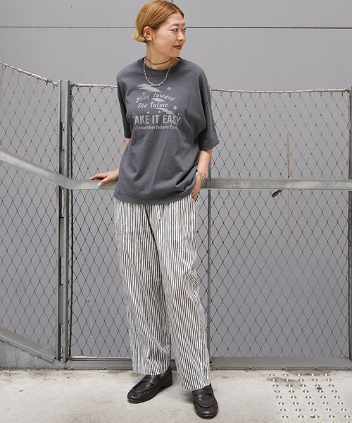 JOURNAL STANDARD LUXE(ジャーナルスタンダード ラックス)の「プリントT(TAKE IT EASY)(Tシャツ/カットソー・レディース・ホワイト/チャコールグレー・FREE)」の3枚目の写真