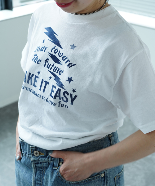 JOURNAL STANDARD LUXE(ジャーナルスタンダード ラックス)の「プリントT(TAKE IT EASY)(Tシャツ/カットソー・レディース・ホワイト/チャコールグレー・FREE)」の12枚目の写真