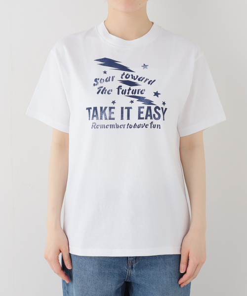 JOURNAL STANDARD LUXE(ジャーナルスタンダード ラックス)の「プリントT(TAKE IT EASY)(Tシャツ/カットソー・レディース・ホワイト/チャコールグレー・FREE)」の14枚目の写真