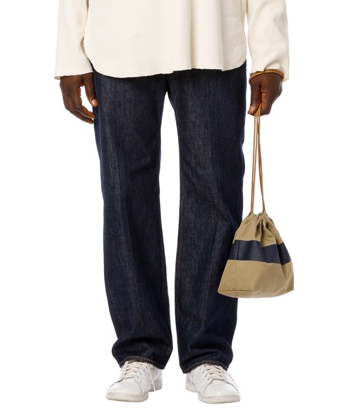 DAILY STANDARD by SANDINISTA(デイリースタンダードバイサンディニスタ)の「Chino Drawstring Line Print Bag / ラインプリント入り巾着(ショルダーバッグ・メンズ・ベージュ系その他/ベージュ系その他2・FREE)」の10枚目の写真