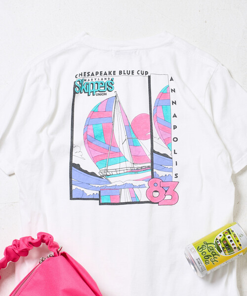 FREAK'S STORE(フリークスストア)の「SPORTS PRINT T-SHIRT/ロゴTシャツ(Tシャツ/カットソー・レディース・その他/ホワイト/オフホワイト・フリ-)」の3枚目の写真