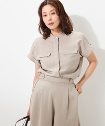 GALLORIA（ギャローリア）の「【セットアップで着られる】撥水・麻調ブラウス（シャツ/ブラウス）」