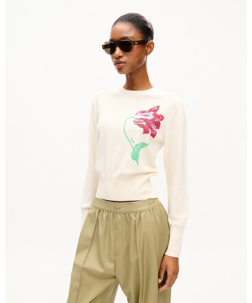 KENZO（ケンゾー）の「'KENZO Tulip' ジャンパー イン コットン ウール（その他トップス・レディース・ホワイト系その他・MEDIUM/SMALL/X-SMALL）」の2枚目の写真