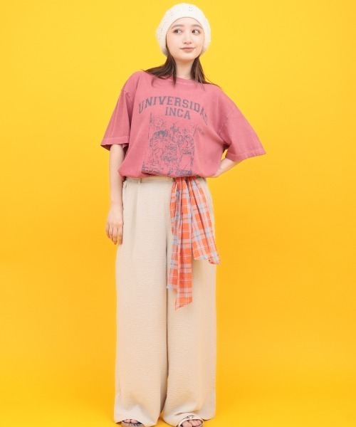 チチカカ(チチカカ)の「Orale! チェックスカーフベルトパンツ(その他パンツ・レディース・ベージュ/グリーン/チャコールグレー・FREE)」の21枚目の写真