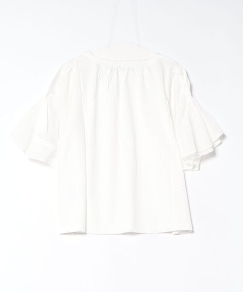 Jines（ジネス）の「コットンシルケット天竺フレアスリーブトップス（Tシャツ/カットソー・レディース・オレンジ/ブラック/ホワイト・38）」の4枚目の写真
