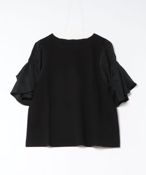 Jines（ジネス）の「コットンシルケット天竺フレアスリーブトップス（Tシャツ/カットソー・レディース・オレンジ/ブラック/ホワイト・38）」の12枚目の写真