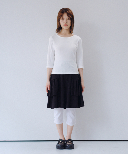 OHESHIO（オヘシオ）の「BASIC 3/4 SLEEVE T-SHIRT, WHITE（Tシャツ/カットソー・レディース・その他・FREE）」の2枚目の写真