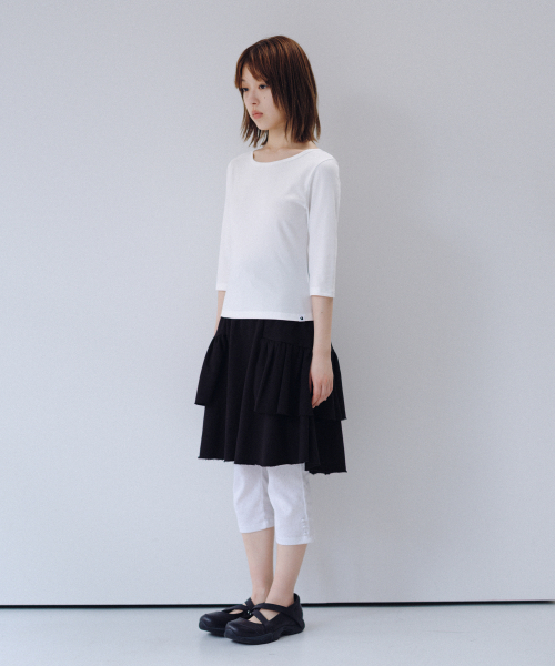 OHESHIO（オヘシオ）の「BASIC 3/4 SLEEVE T-SHIRT, WHITE（Tシャツ/カットソー・レディース・その他・FREE）」の3枚目の写真