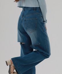 バックスリットデニムパンツ
