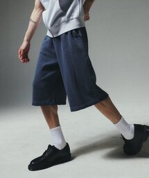 ワークショップピグメントスウェット-バミューダショーツダークブルー