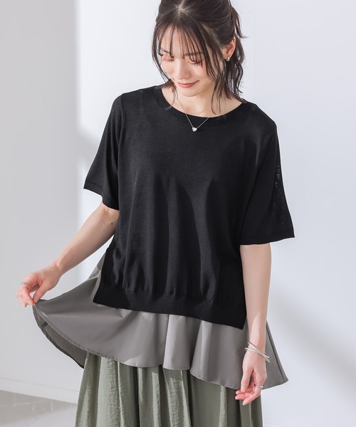 n'OrLABEL(ノアールレーベル)の「【冷感】ひんやり裾ドッキングニット(ニット/セーター・レディース・グレー/ブラック・1/2)」の20枚目の写真