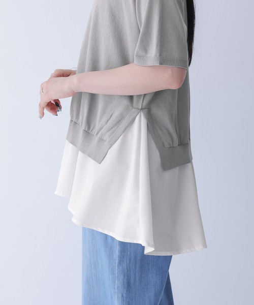 n'OrLABEL(ノアールレーベル)の「【冷感】ひんやり裾ドッキングニット(ニット/セーター・レディース・グレー/ブラック・1/2)」の16枚目の写真