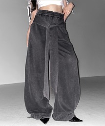フェイクレイヤードピグメントスウェットワイドパンツ / fake layered pigment sweat wide pants