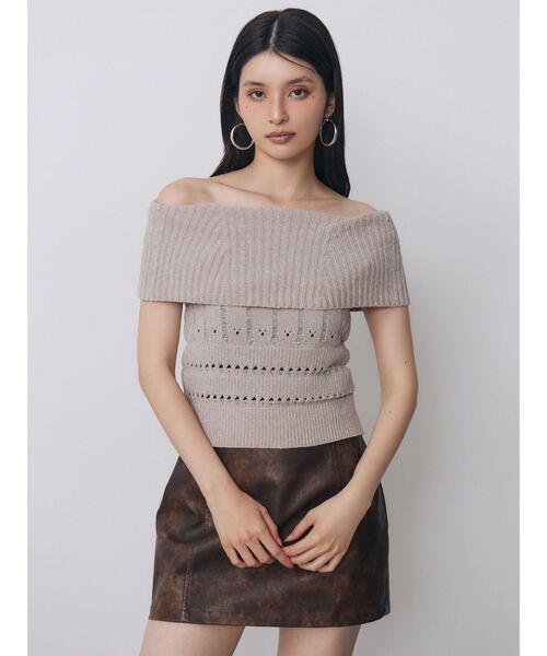 MURUA(ムルーア)の「ハイウエストフェイクレザーミニスカート(スカート・レディース・ブラック/ブラウン・1/2)」の12枚目の写真