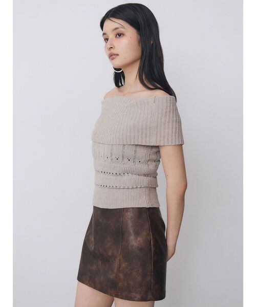 MURUA(ムルーア)の「ハイウエストフェイクレザーミニスカート(スカート・レディース・ブラック/ブラウン・1/2)」の14枚目の写真