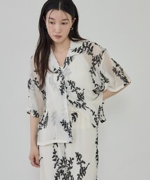 GALLEST | オープンカラーボタニカル刺繍シャツ(シャツ/ブラウス)