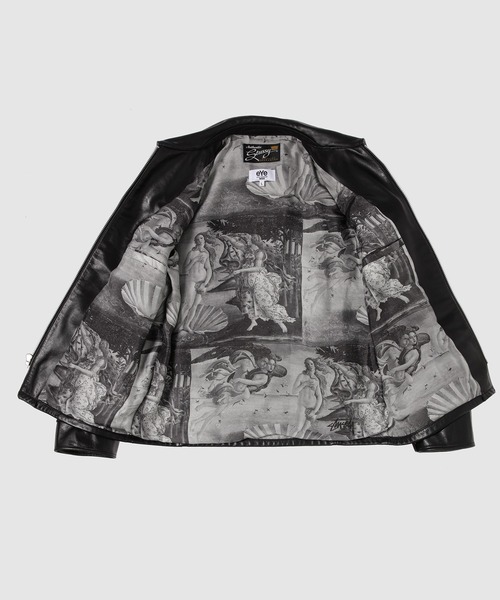 Stussy W-NAME 『Birth of Venus』PRINT LEATHER JACEKT（ブルゾン