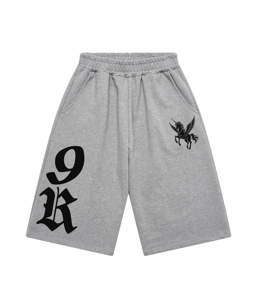 GRAVER（グレーバー）の「[ユニセックス]HORSE 9R バミューダパンツ_3カラー（スウェットパンツ・レディース・ライトグレー/アッシュブラウン/ブラック・ONE SIZE）」の9枚目の写真