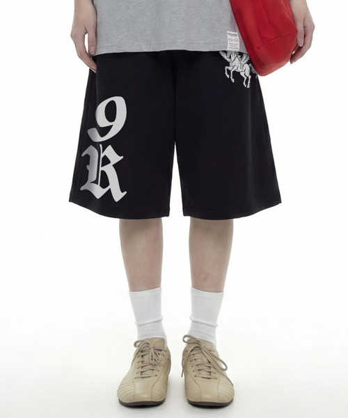 GRAVER（グレーバー）の「[ユニセックス]HORSE 9R バミューダパンツ_3カラー（スウェットパンツ・レディース・ライトグレー/アッシュブラウン/ブラック・ONE SIZE）」の6枚目の写真
