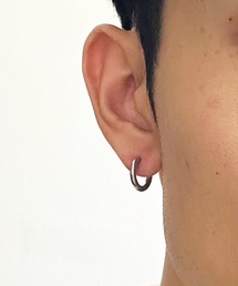 ステンレス ミニフープピアス 両耳用 / ワンタッチ キャッチレス ピアス メンズ レディース 2個SET