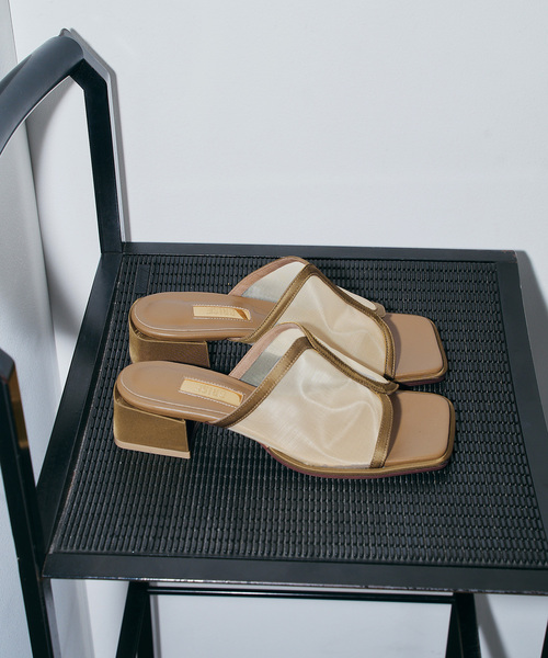 GRISE(グリーズ)の「《/WEB+一部店舗限定》GRISE3.5cmシアーコンビミュールサンダル(サンダル・レディース・キャメル/ブルー系その他/ブラック・MEDIUM/SMALL/X-LARGE/LARGE)」の3枚目の写真