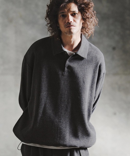 GLIMCLAP(グリムクラップ)の「ms6569-Wool-Blend Woven Pullover Shirt プルオーバーシャツ(211-018-gla-cg)(シャツ/ブラウス・メンズ・ブラック/チャコールグレー・S/L/M)」の11枚目の写真