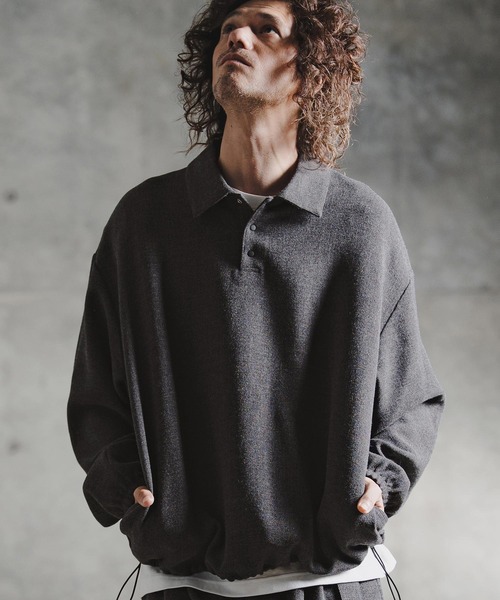 GLIMCLAP(グリムクラップ)の「ms6569-Wool-Blend Woven Pullover Shirt プルオーバーシャツ(211-018-gla-cg)(シャツ/ブラウス・メンズ・ブラック/チャコールグレー・S/L/M)」の12枚目の写真
