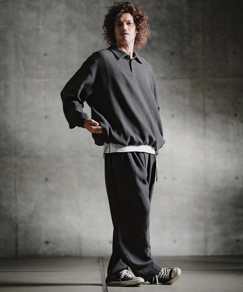 GLIMCLAP(グリムクラップ)の「ms6569-Wool-Blend Woven Pullover Shirt プルオーバーシャツ(211-018-gla-cg)(シャツ/ブラウス・メンズ・ブラック/チャコールグレー・S/L/M)」の15枚目の写真