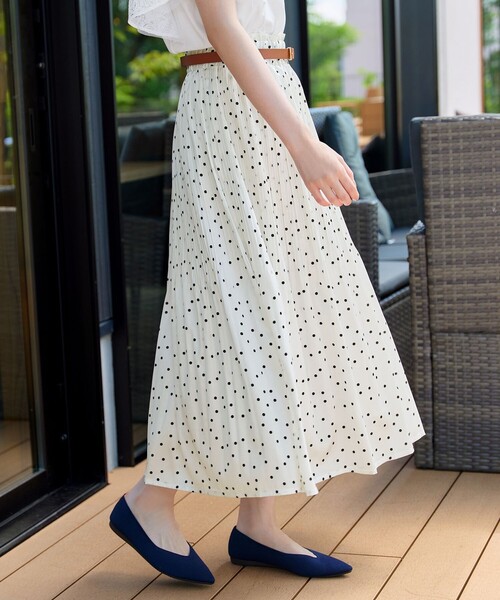 Tiaclasse(ティアクラッセ)の「ドット柄消しプリーツスカート(スカート・レディース・ブラック系/ホワイト系・XL)」の15枚目の写真