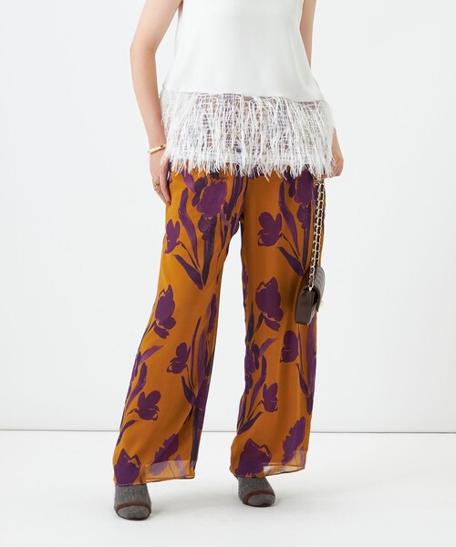 NOLLEY’S(ノーリーズ)の「《セットアップ対応》ウォッシャブルDEVEAUX花柄楊柳パンツ(その他パンツ・レディース・イエロー系その他・38/36)」の7枚目の写真