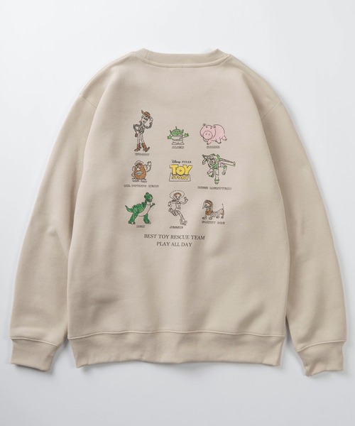 Disney（ディズニー）の「【71】【Disney/ディズニー】ミッキーマウス/ベイマックス/トイストーリー/裏起毛 クルーネック スウェット/バックプリント/ユニセックス/レディース/メンズ（S）（スウェット・メンズ・ピンク/チャコールグレー/ベージュ/ブラック/ブラウン/オフホワイト/ホワイト/ブルー・L/M）」の12枚目の写真