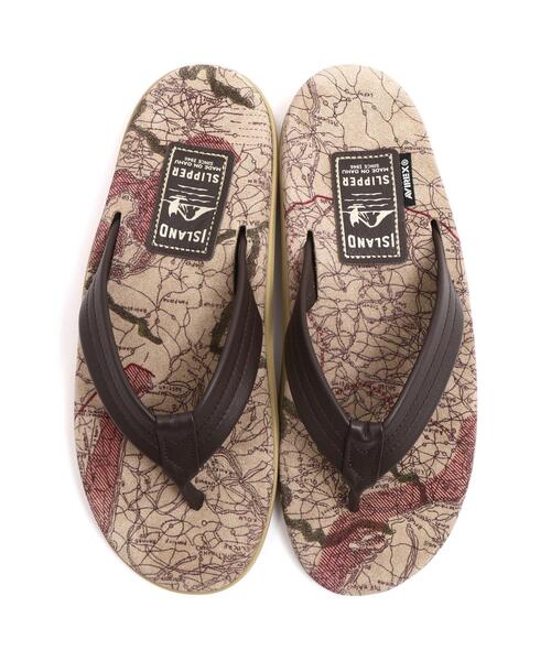 AVIREX(アヴィレックス)の「《AVIREX×ISLAND SLIPPER》MAP PATTERN TONG SANDAL / アイランドスリッパ トングサンダル / AVIREX / アヴィレックス(サンダル・メンズ・ベージュ/ブラック・10/9/8/7)」の7枚目の写真