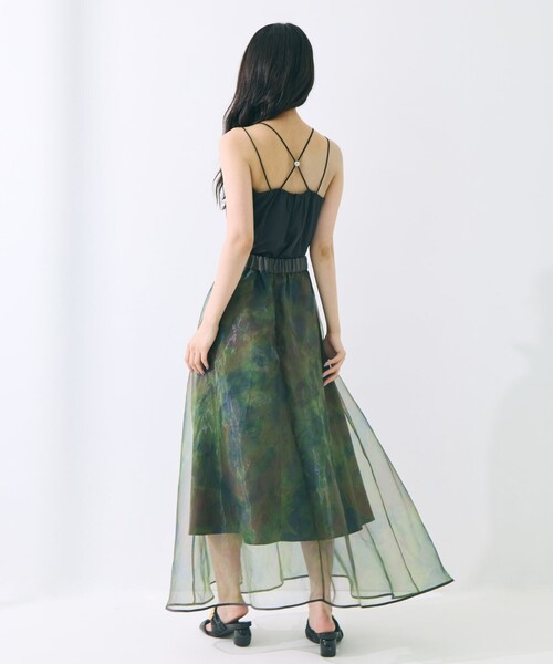 STUDIOUS(ステュディオス)の「【STUDIOUS/ステュディオス】Art Flare Skirt/アートフレアスカート/シアー/ウエストゴム/ウォッシャブル/主役スカート(スカート・レディース・グリーン/マルチ・FREE)」の5枚目の写真