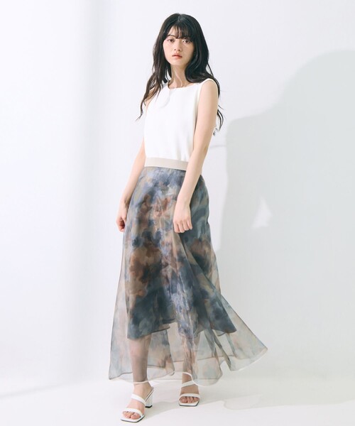 STUDIOUS(ステュディオス)の「【STUDIOUS/ステュディオス】Art Flare Skirt/アートフレアスカート/シアー/ウエストゴム/ウォッシャブル/主役スカート(スカート・レディース・グリーン/マルチ・FREE)」の15枚目の写真