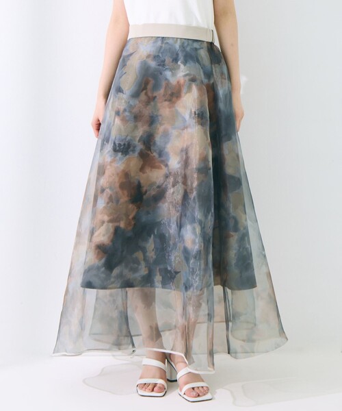 STUDIOUS(ステュディオス)の「【STUDIOUS/ステュディオス】Art Flare Skirt/アートフレアスカート/シアー/ウエストゴム/ウォッシャブル/主役スカート(スカート・レディース・グリーン/マルチ・FREE)」の18枚目の写真